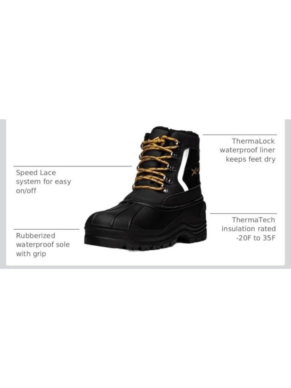 Arctix Terrain Men's Snow Boots Size 12 Black Winter Waterproof Insulate